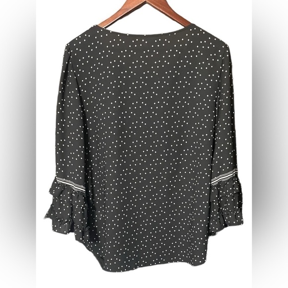 Max Studio London Womens Printed Tunic Blouse Blacl and White Polka Dots Large - Picture 5 of 16